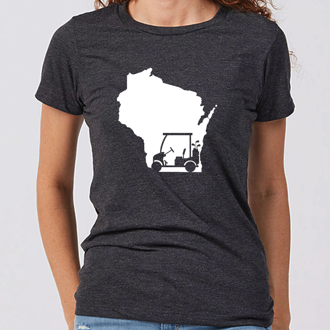 Women's Golf Cart Wisconsin T-Shirt