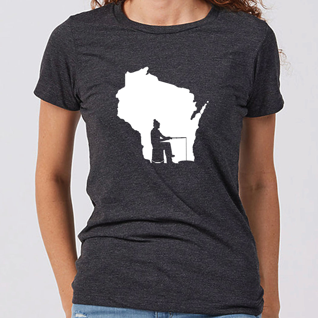 Women's Ice Fishing Wisconsin T-Shirt
