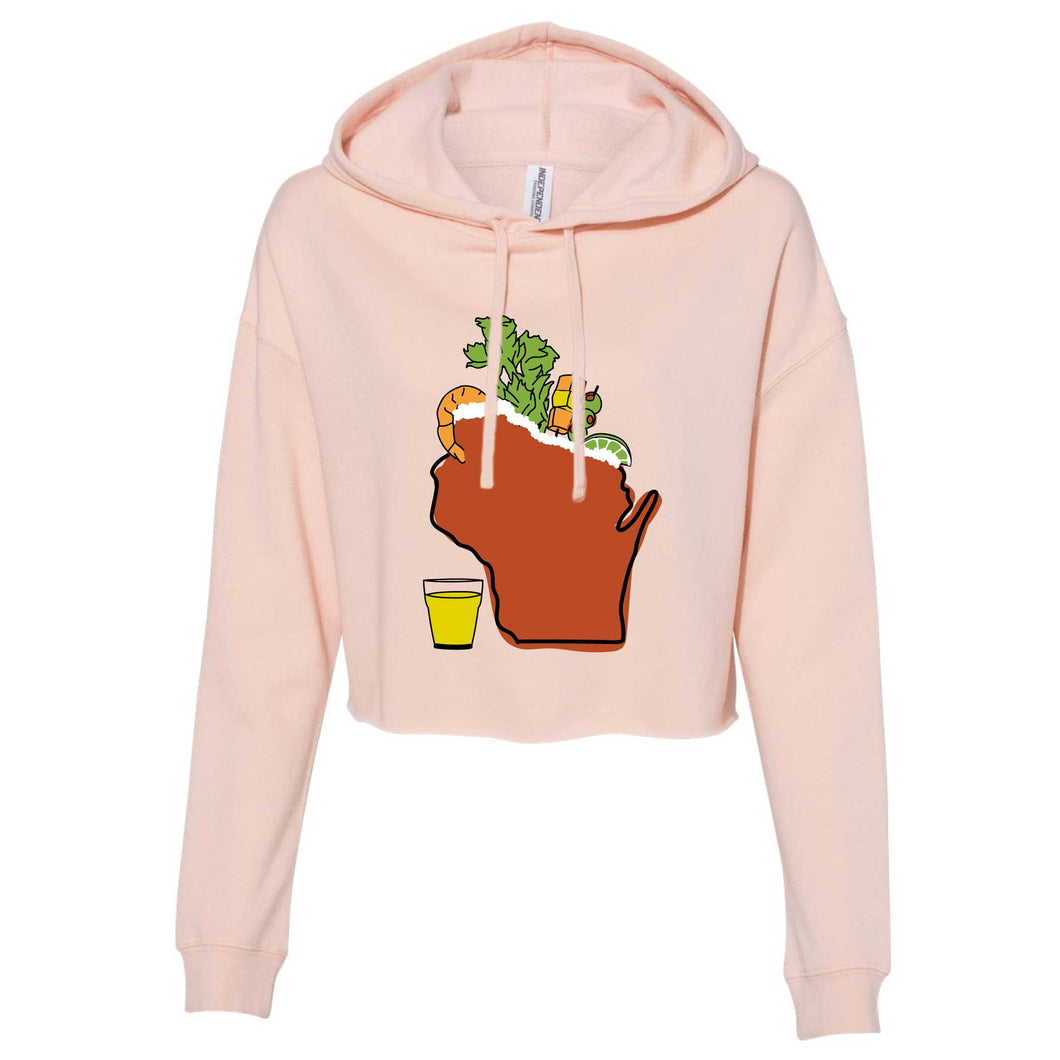 Bloody Mary Wisconsin Cropped Hoodie