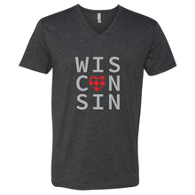 Buffalo Plaid Heart Wisconsin V-Neck T-Shirt