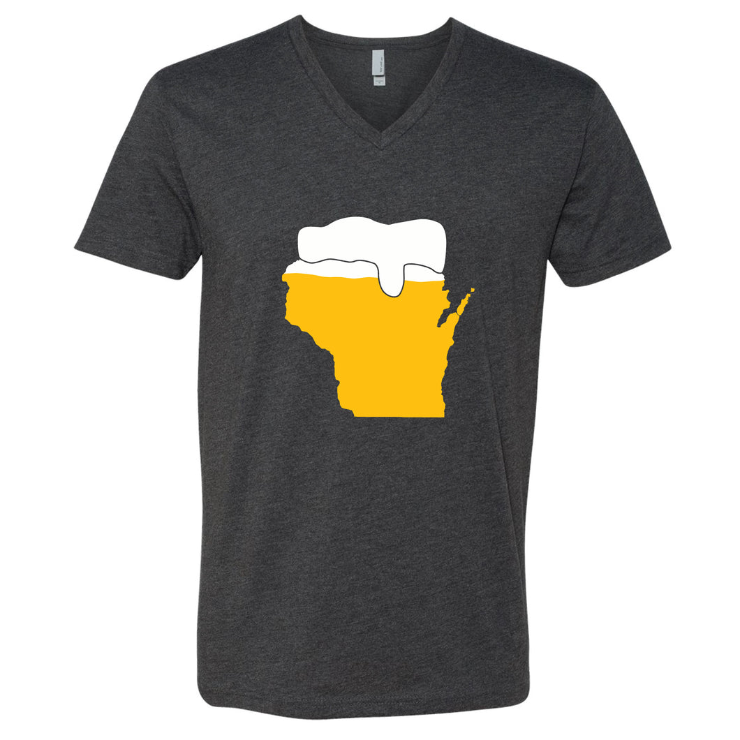 Beer Mug Wisconsin V-Neck T-Shirt