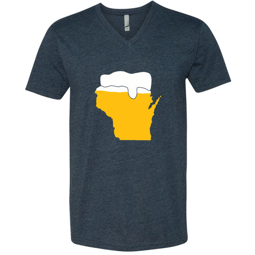 Beer Mug Wisconsin V-Neck T-Shirt