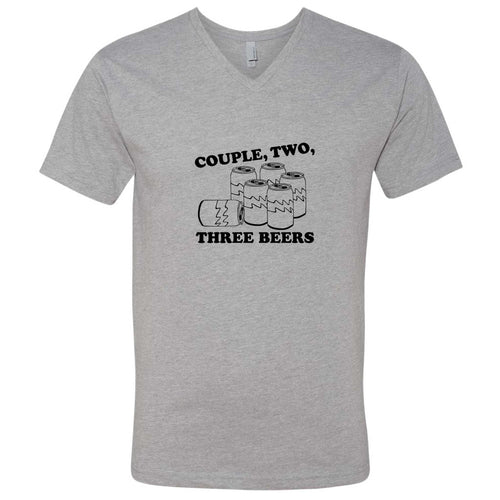 Couple, Two, Three Beers Wisconsin V-Neck T-Shirt