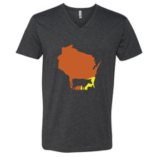 Cow Sunset Wisconsin V-Neck T-Shirt