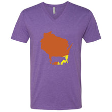 Cow Sunset Wisconsin V-Neck T-Shirt