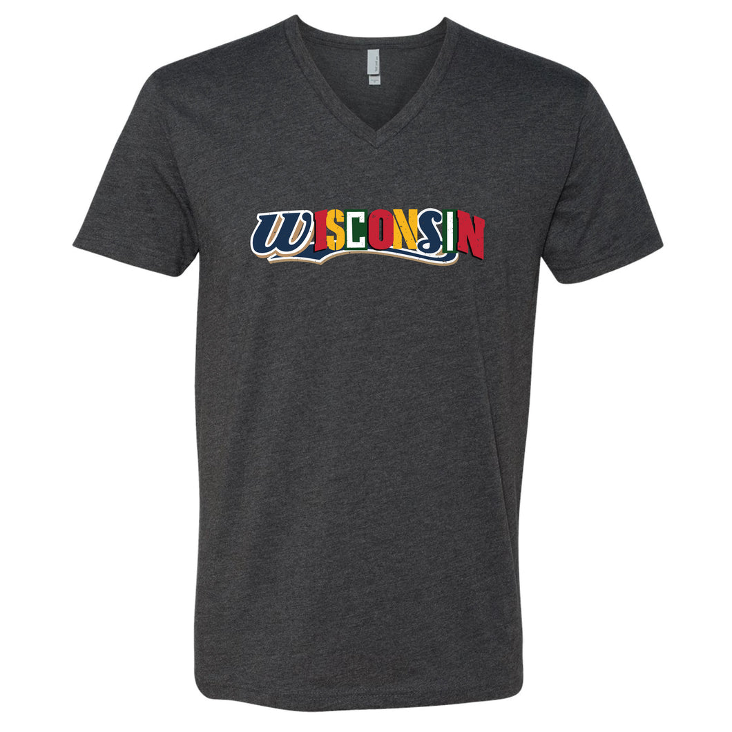 Go Team! Wisconsin V-Neck T-Shirt