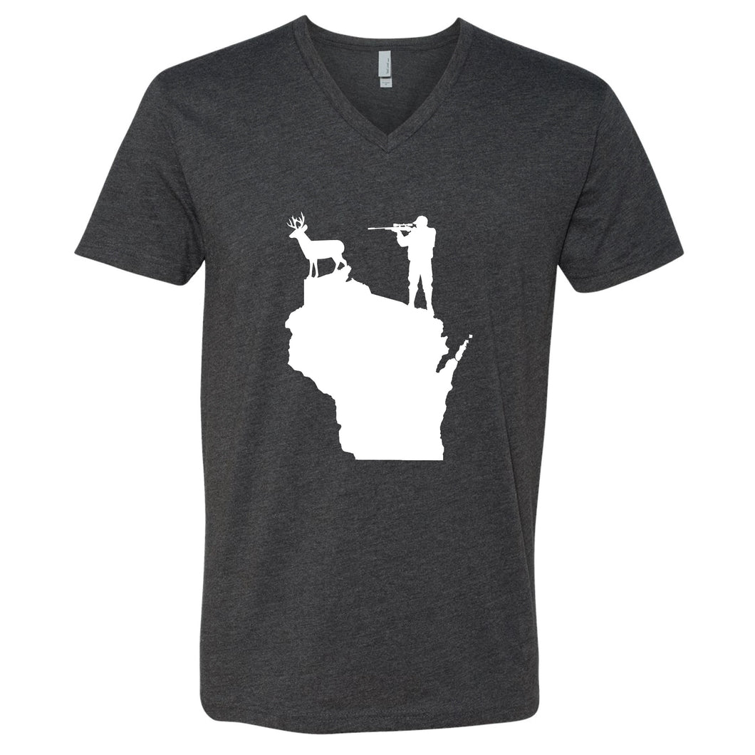 Hunting Wisconsin V-Neck T-Shirt