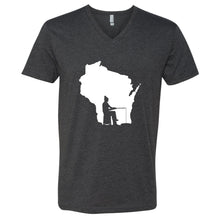 Ice Fishing Wisconsin V-Neck T-Shirt