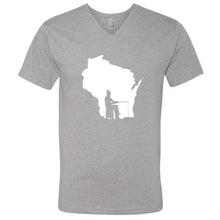 Ice Fishing Wisconsin V-Neck T-Shirt